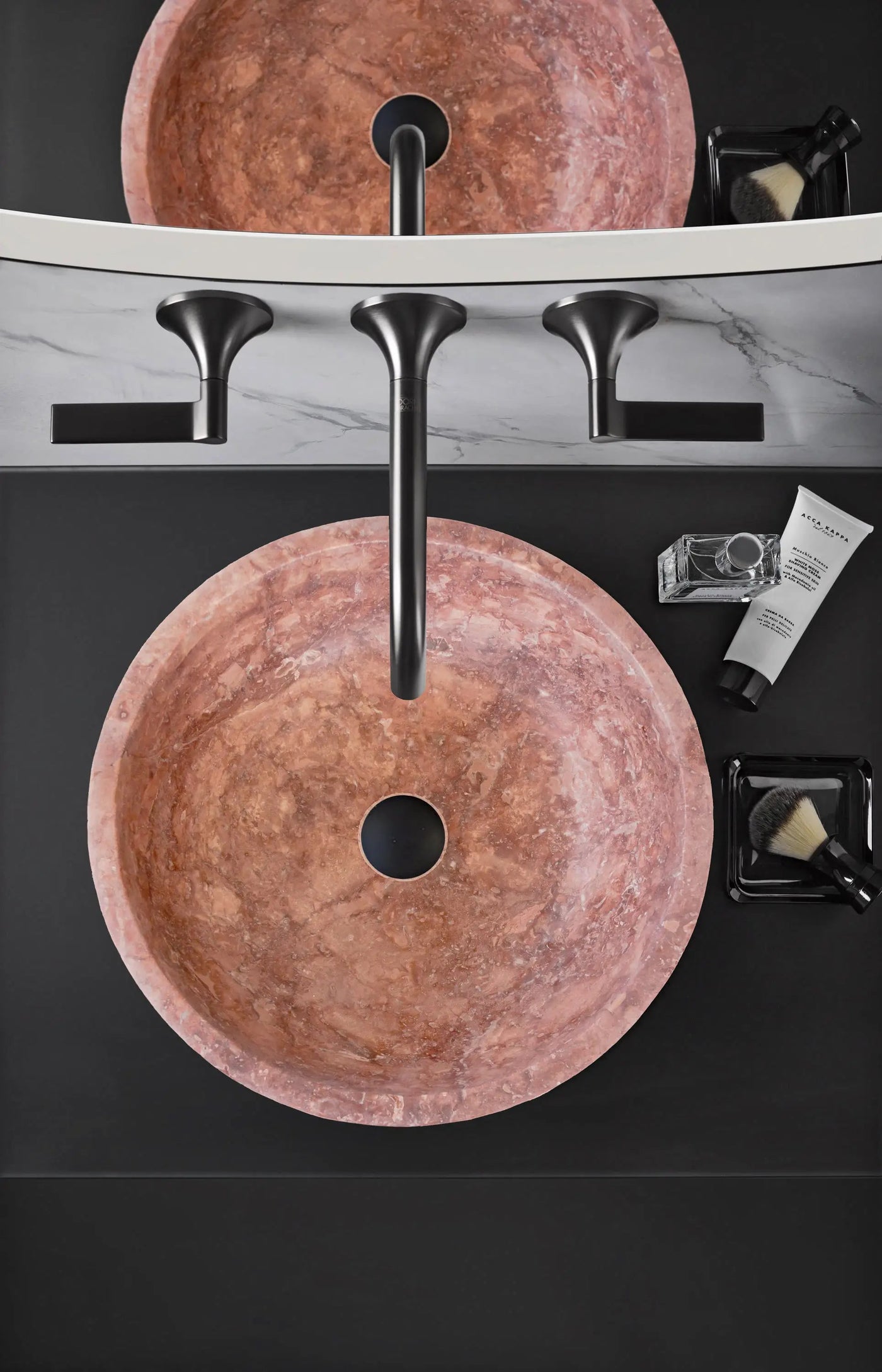 Premium Red Travertine Natural Stone Vessel Sink Honed Matte 16x6 by GobekDesign