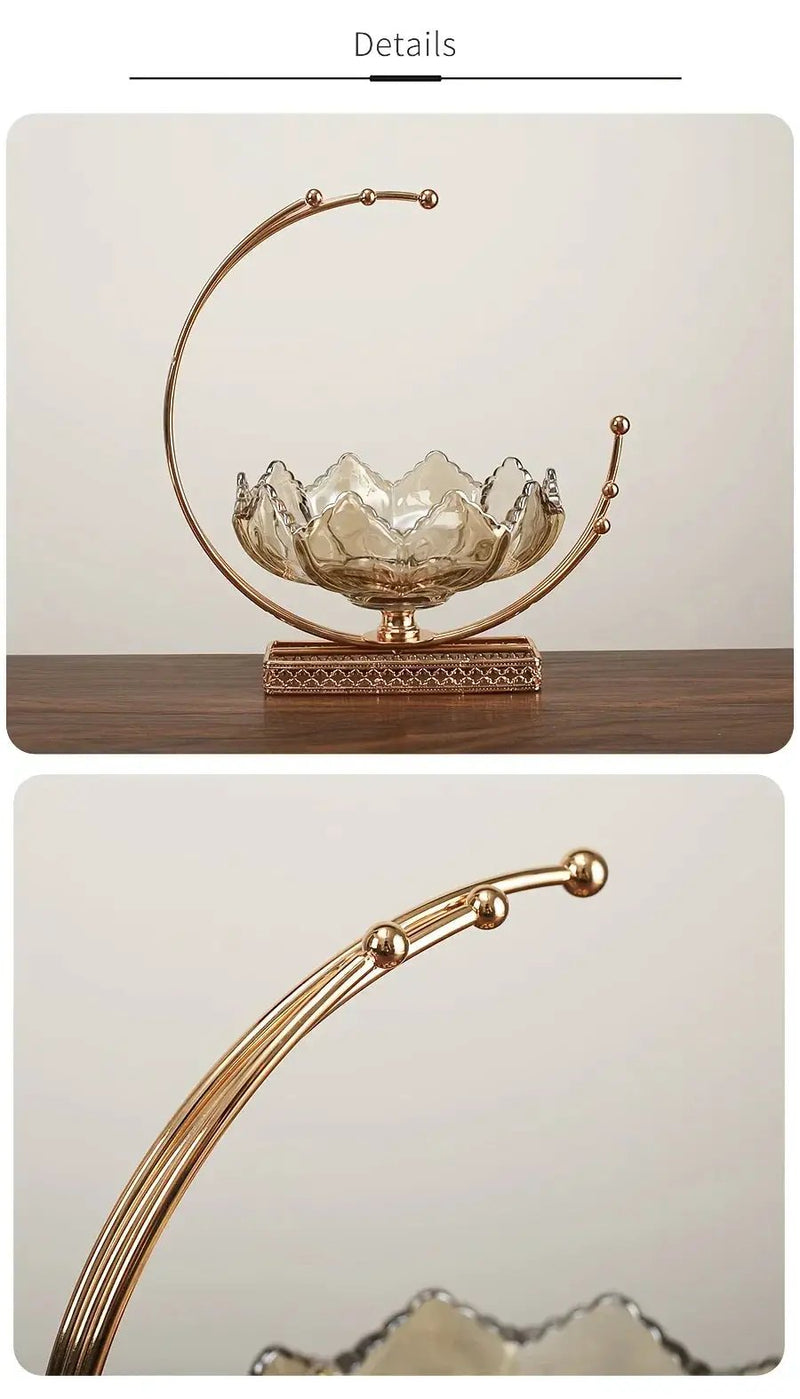 Gold Metal Decor Bowl - Lotus Centerpiece by House Of Avana