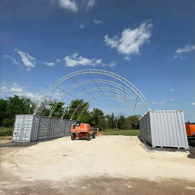 40'x40'x15' Double Truss Shipping Container Canopy Shelter by Chery Industrial