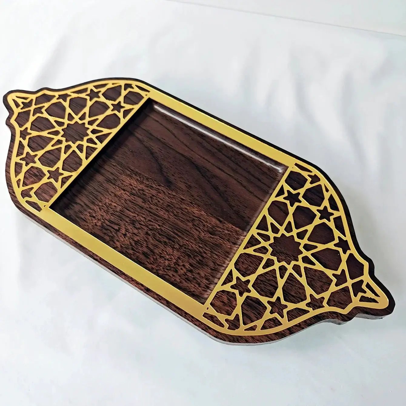 Golden Acrylic Tray - Ramadan Lantern Storage by House Of Avana