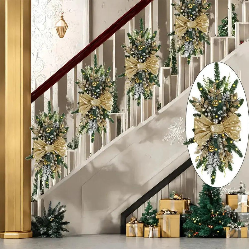 Golden Christmas Decorations 24inch Staircase and Window Ornaments by House Of Avana
