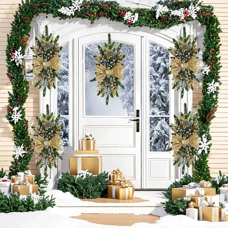 Golden Christmas Decorations 24inch Staircase and Window Ornaments by House Of Avana