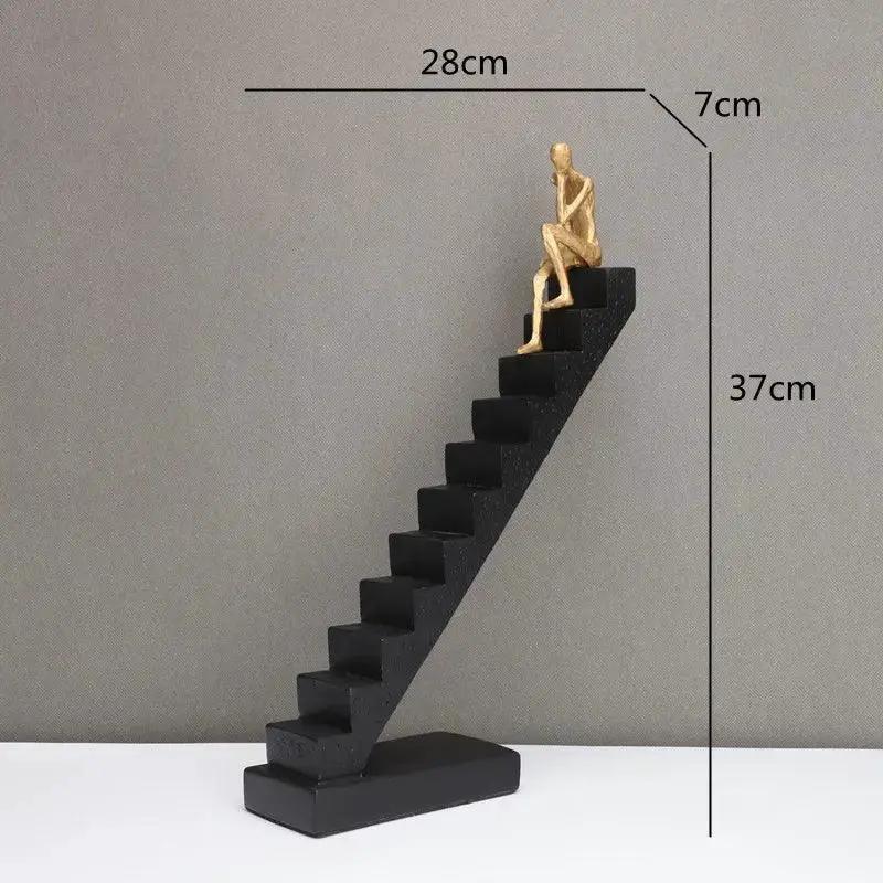 Modern Staircase Climbing Human Sculpture for Home Decor by House Of Avana