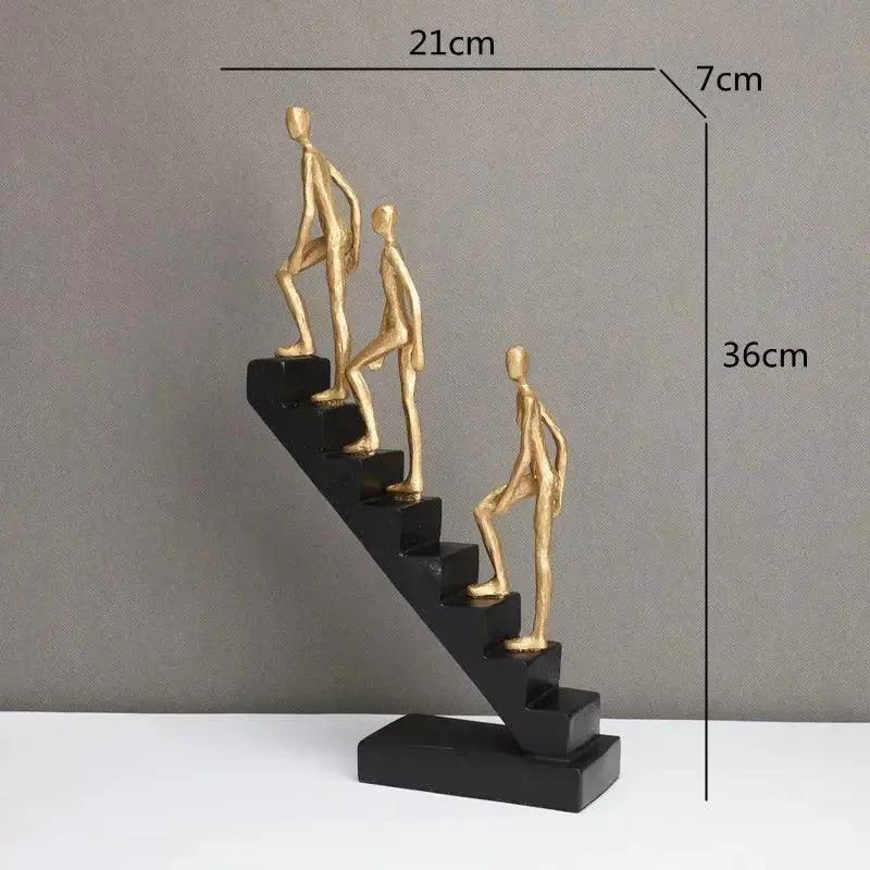 Modern Staircase Climbing Human Sculpture for Home Decor by House Of Avana