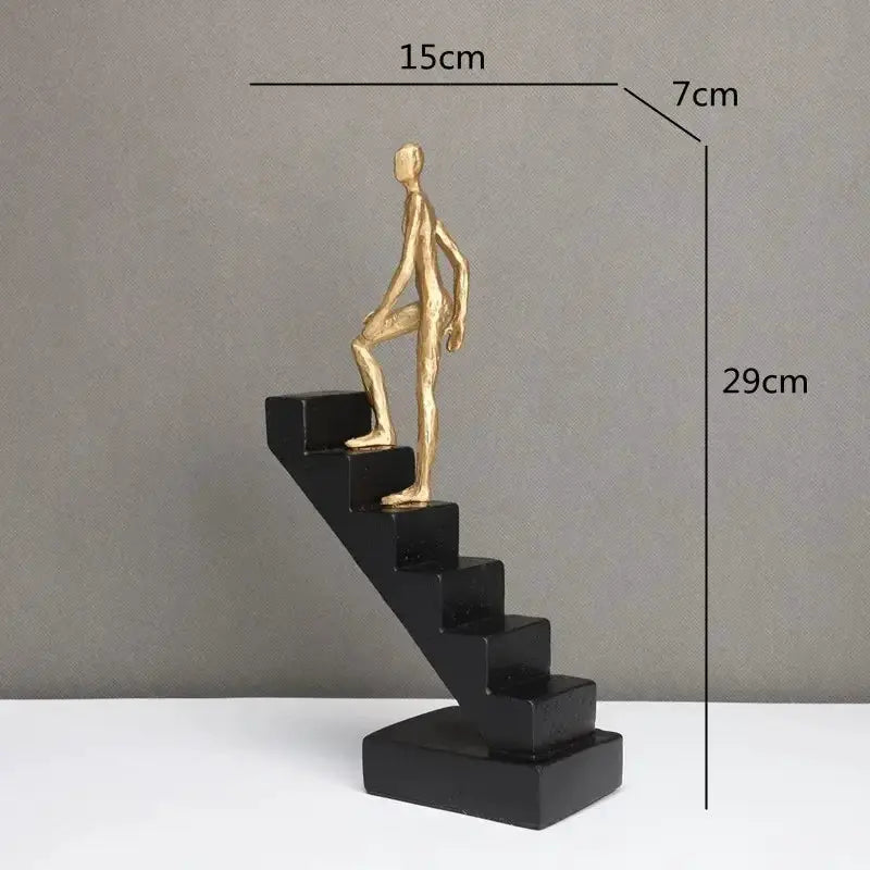 Modern Staircase Climbing Human Sculpture for Home Decor by House Of Avana