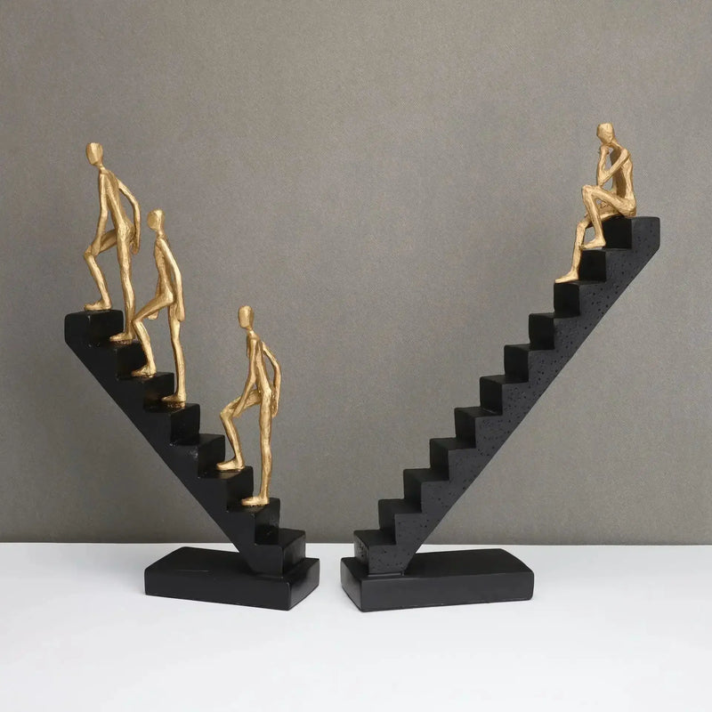 Modern Staircase Climbing Human Sculpture for Home Decor by House Of Avana