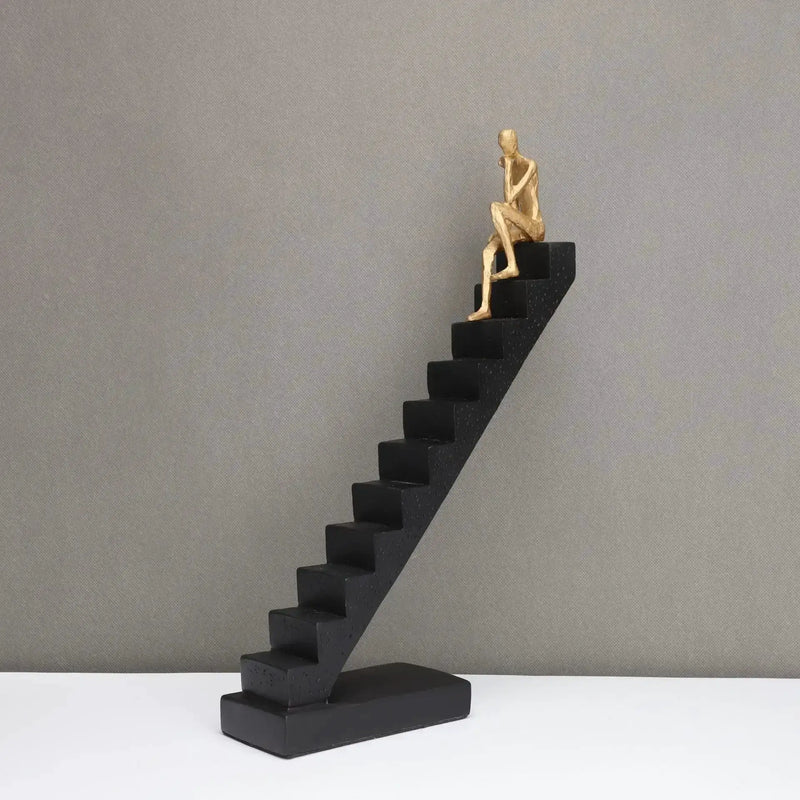 Modern Staircase Climbing Human Sculpture for Home Decor by House Of Avana