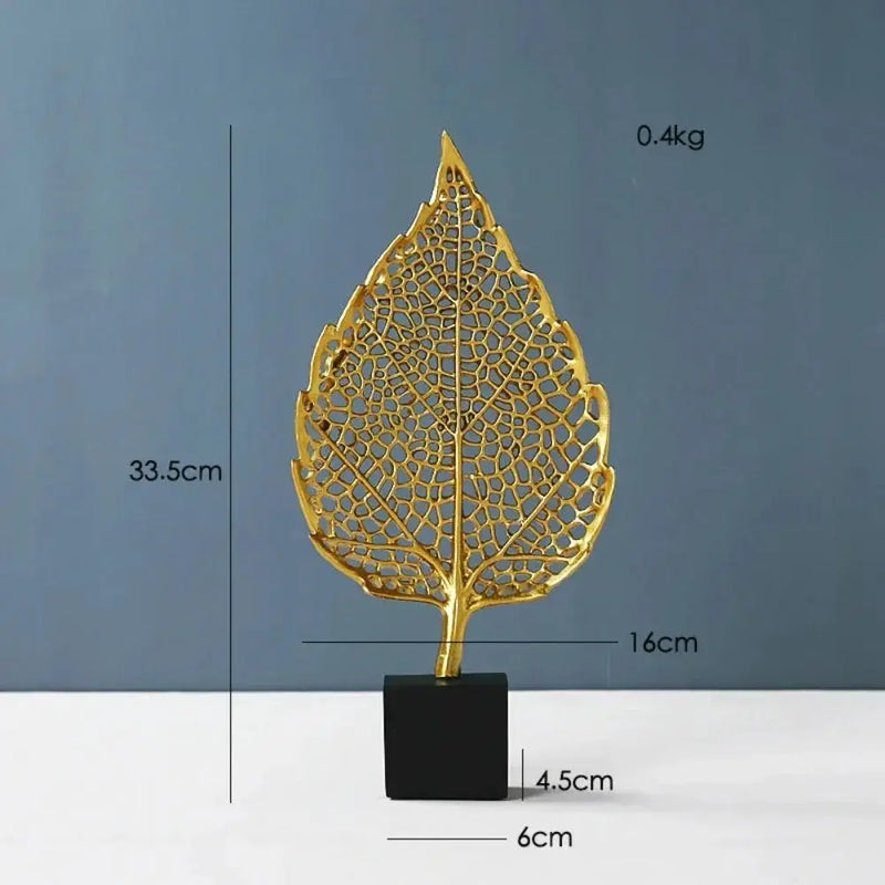 Golden Leaf Tabletop Sculpture by House Of Avana