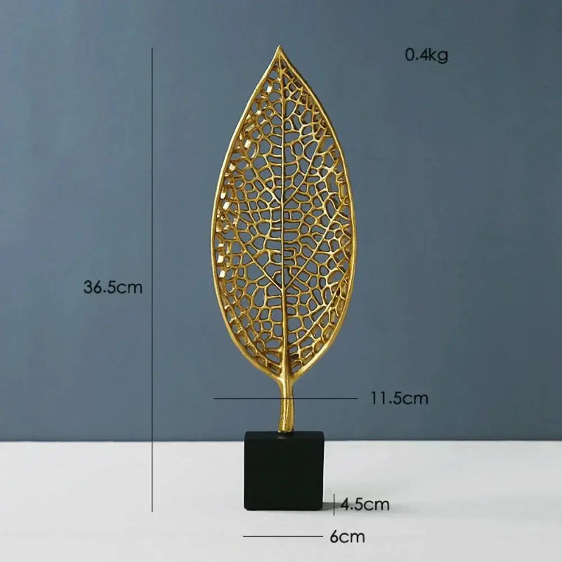 Golden Leaf Tabletop Sculpture by House Of Avana