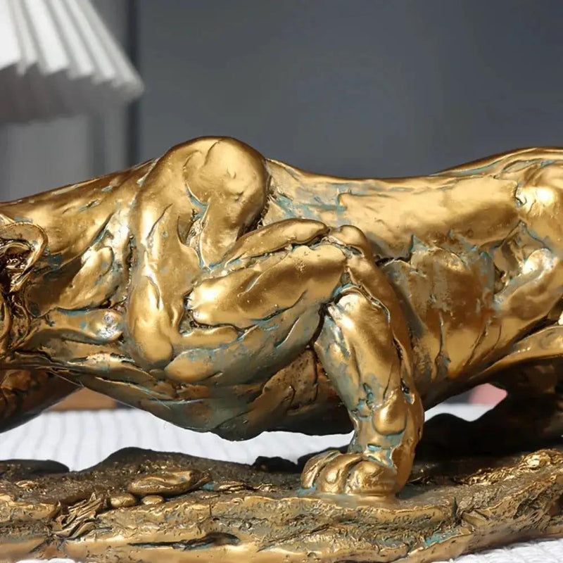 Golden Leopard Statue by House Of Avana