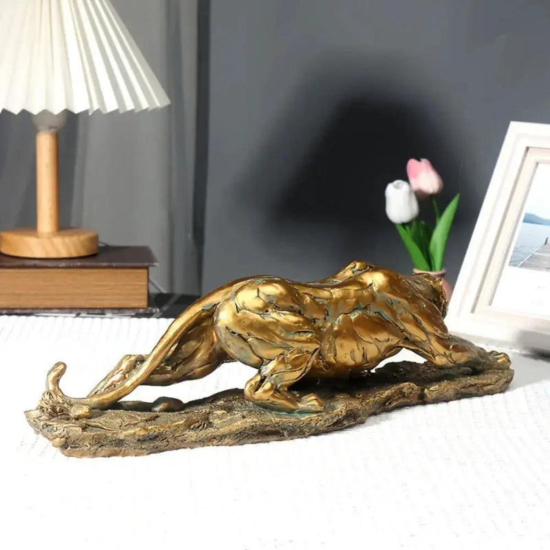 Golden Leopard Statue by House Of Avana