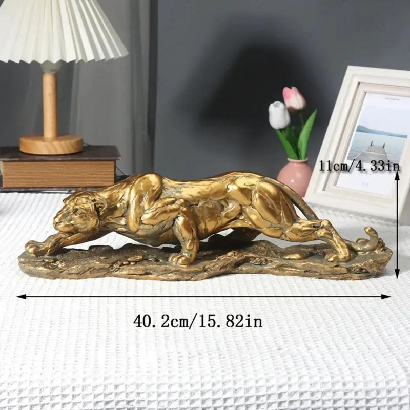 Golden Leopard Statue by House Of Avana