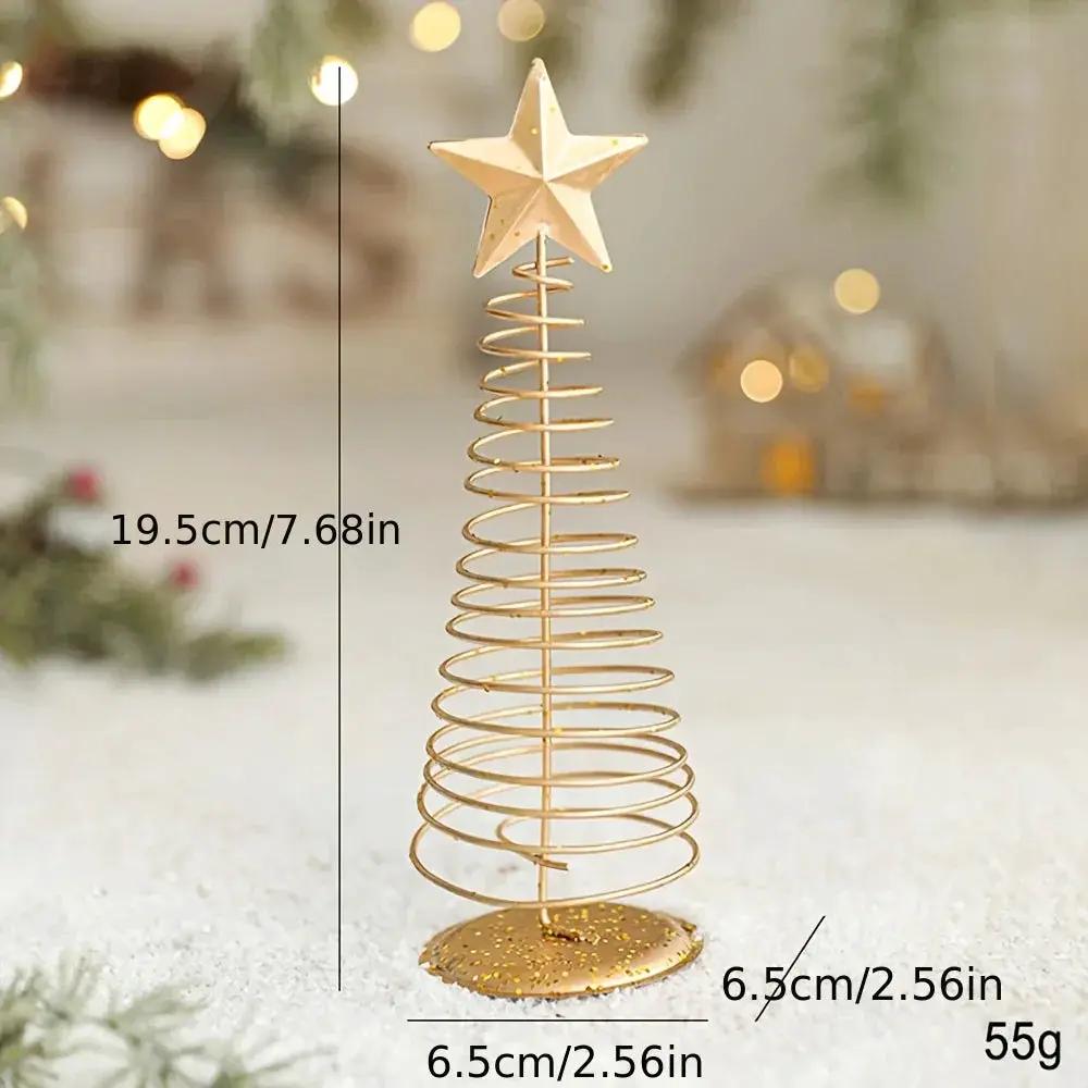 Golden Metal 3-Piece Scandinavian Christmas Decor Set by House Of Avana