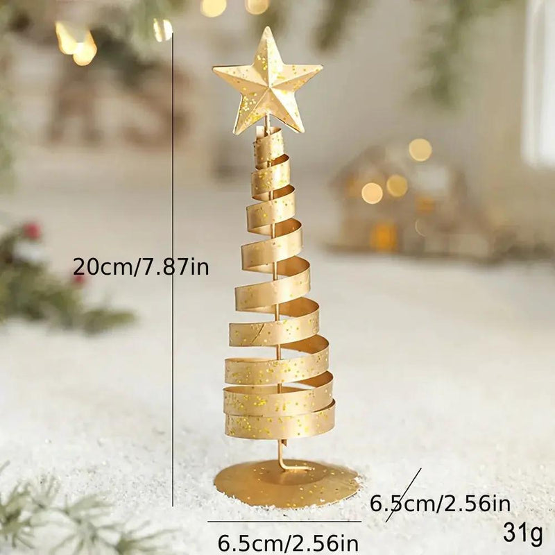 Golden Metal 3-Piece Scandinavian Christmas Decor Set by House Of Avana