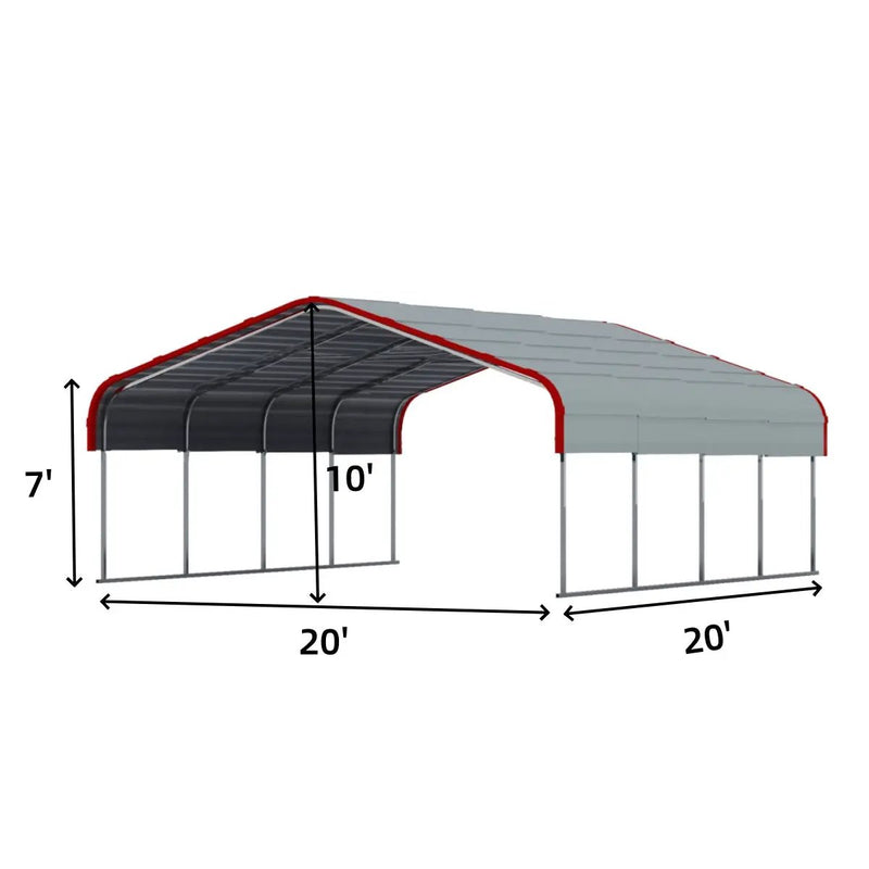 Classic Steel Carport 20'W x 20'L by Chery Industrial