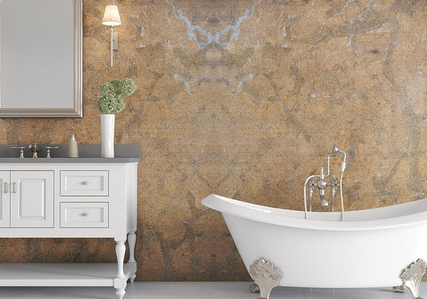 Golden Ruby Honed Limestone Slab Random room scene