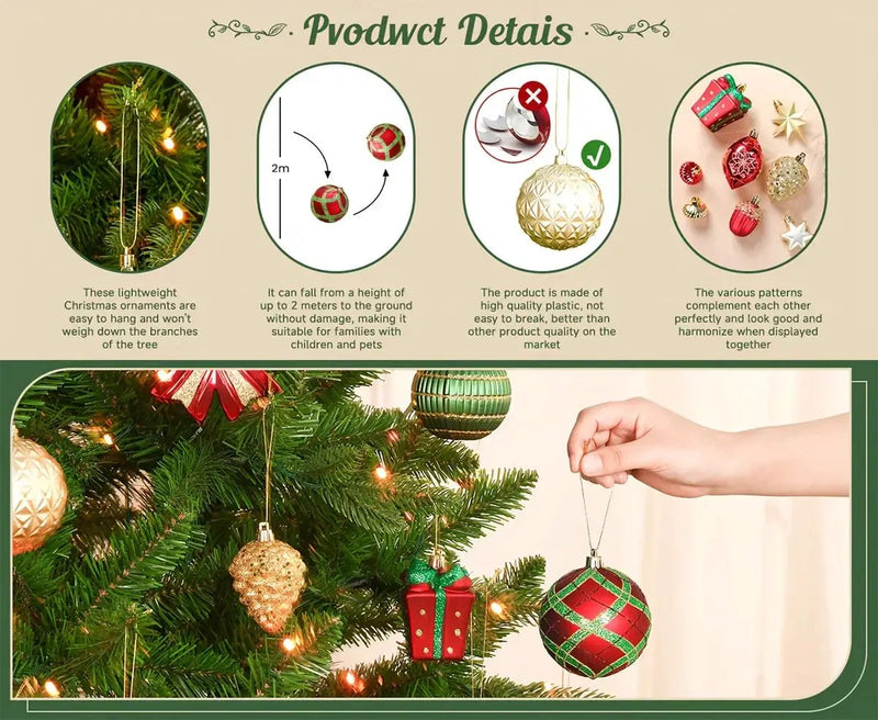Golden Shatterproof Christmas Decorations by House Of Avana