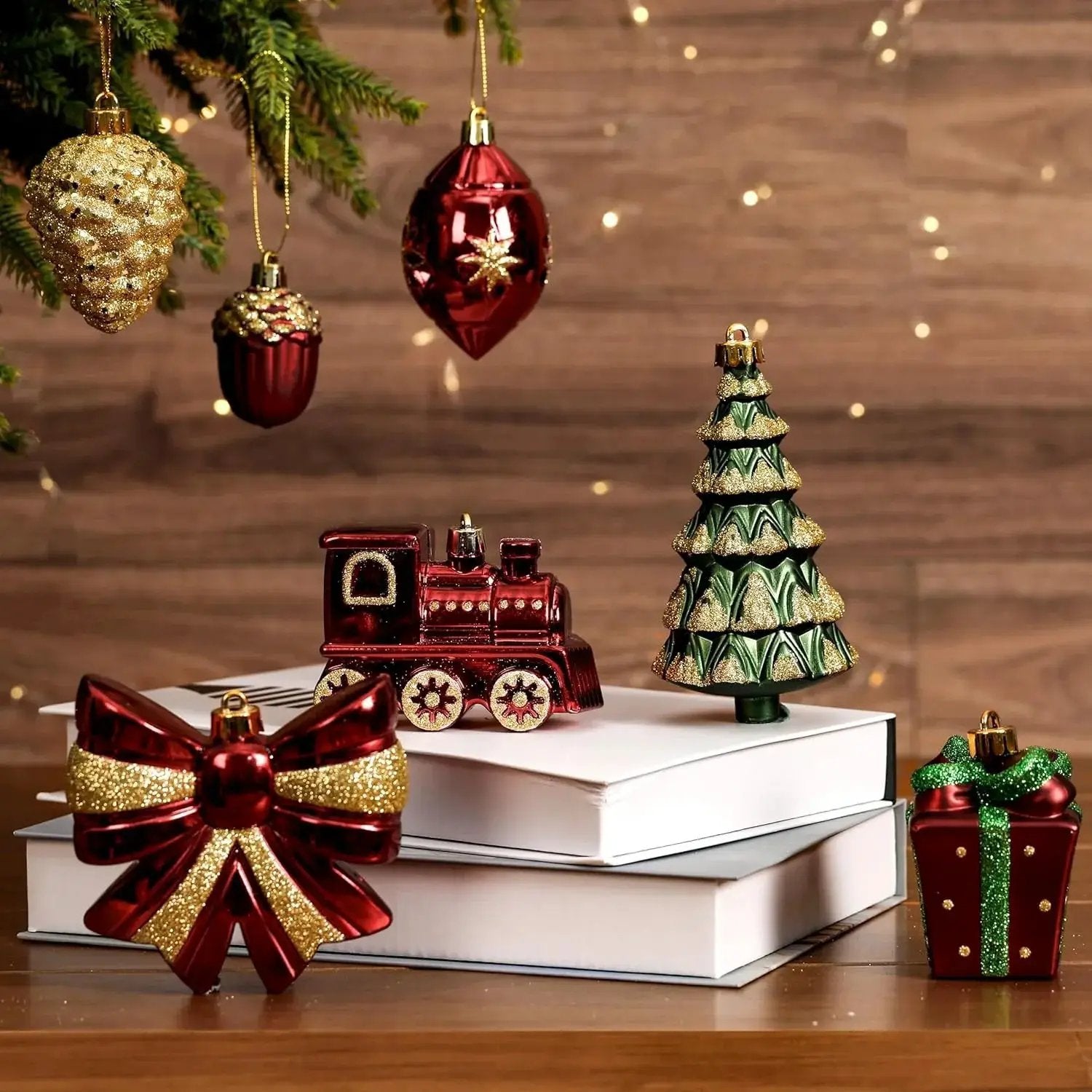 Golden Shatterproof Christmas Decorations by House Of Avana
