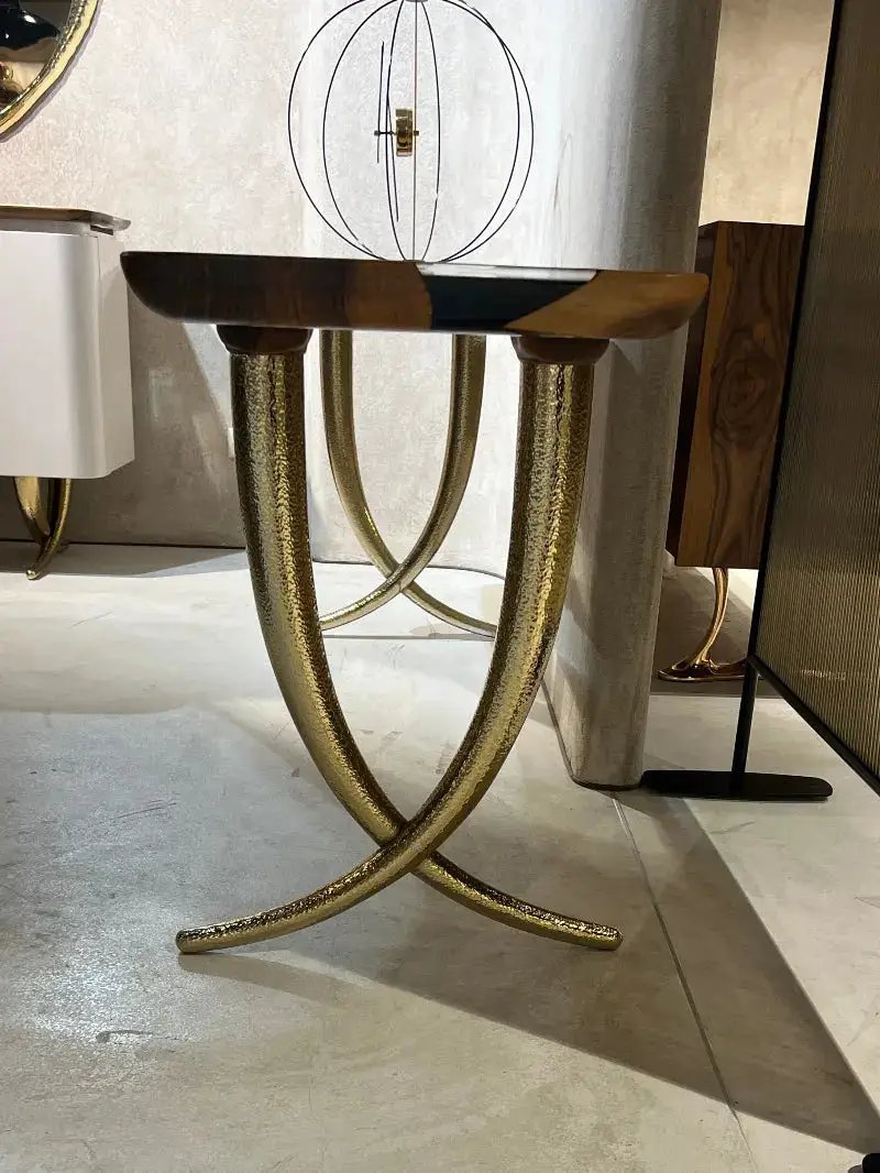 Epoxy Resin Sofa & Console table made of Walnut wood | Ivory Collection by Gizz