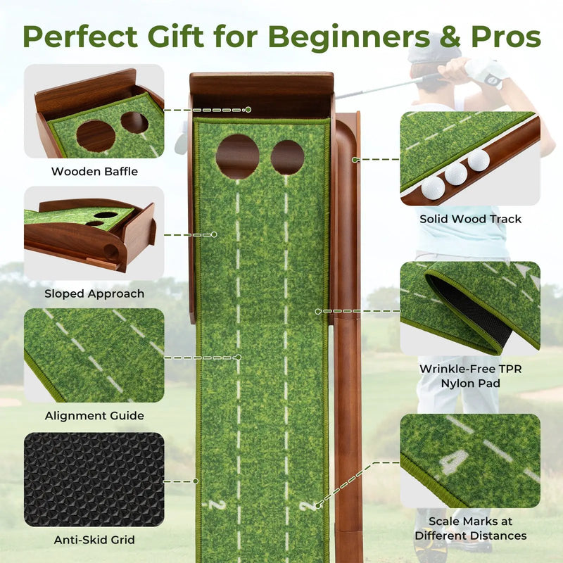 Golf Putting Mat with Auto Ball Return - 10 ft by DirectDeals