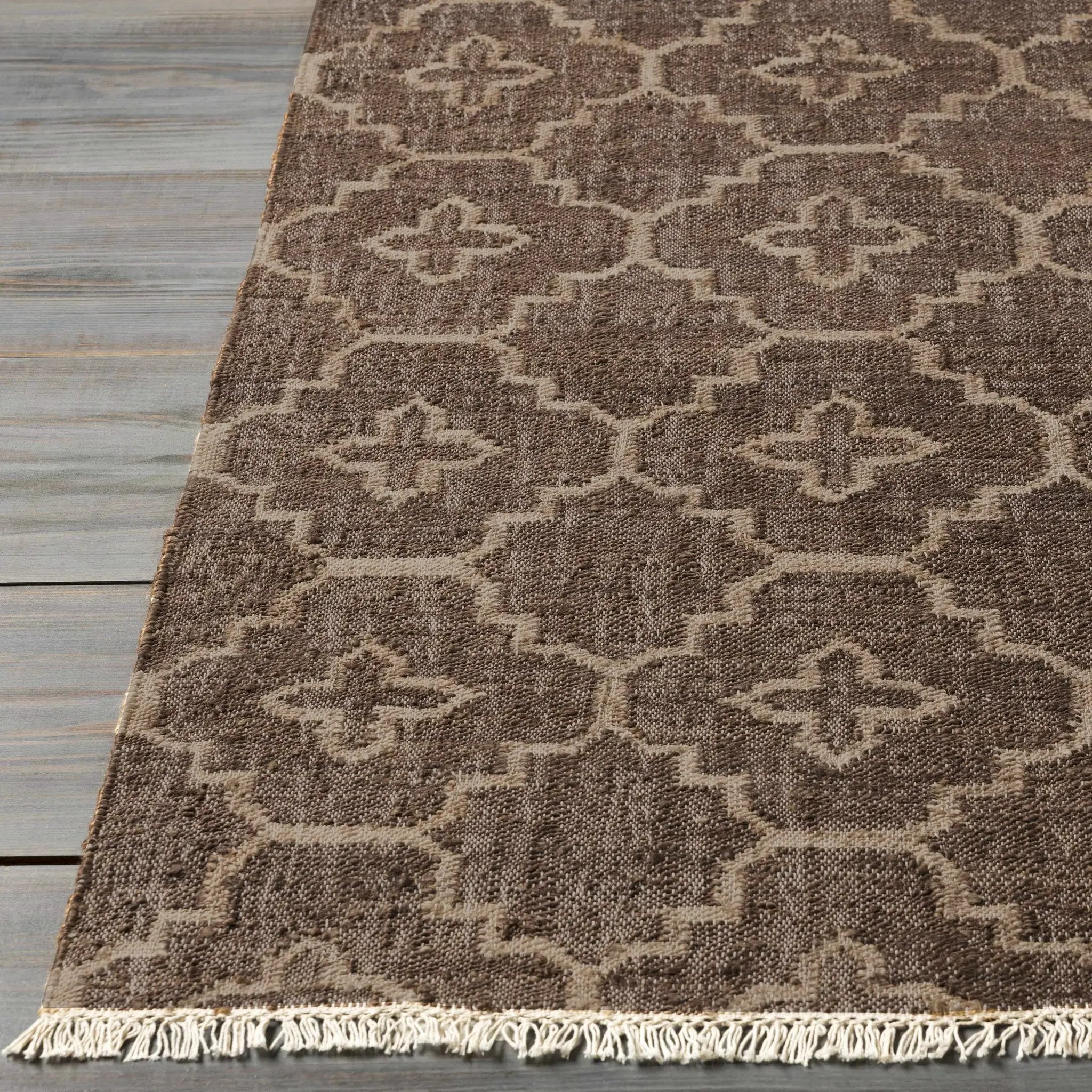 Gotebo Handcrafted Fringed Jute Carpet - Clearance by Boutique Rugs