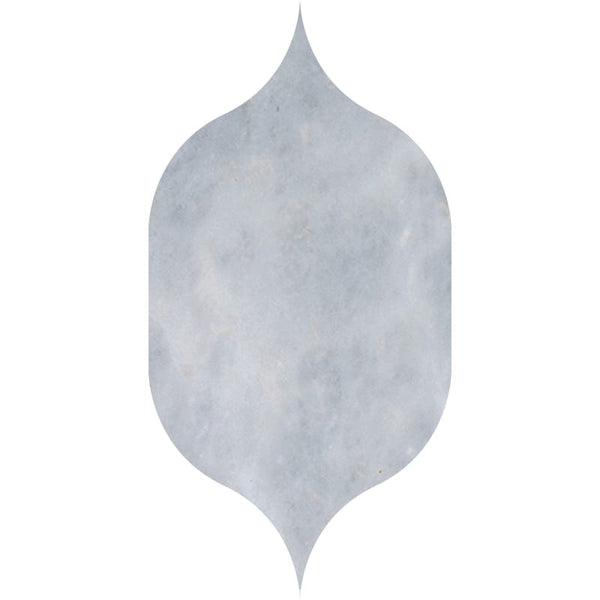 Bardiglio Light Honed Gothic Arabesque Marble Waterjet Mosaics 4 7/8x8 13/16