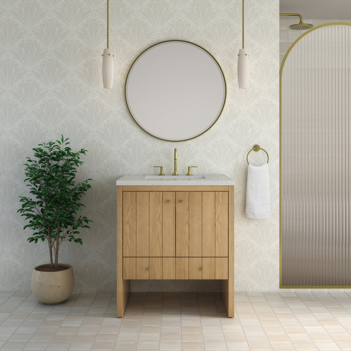 James Martin Hudson 30" Single Bathroom Vanity, Light Natural Oak, view 25