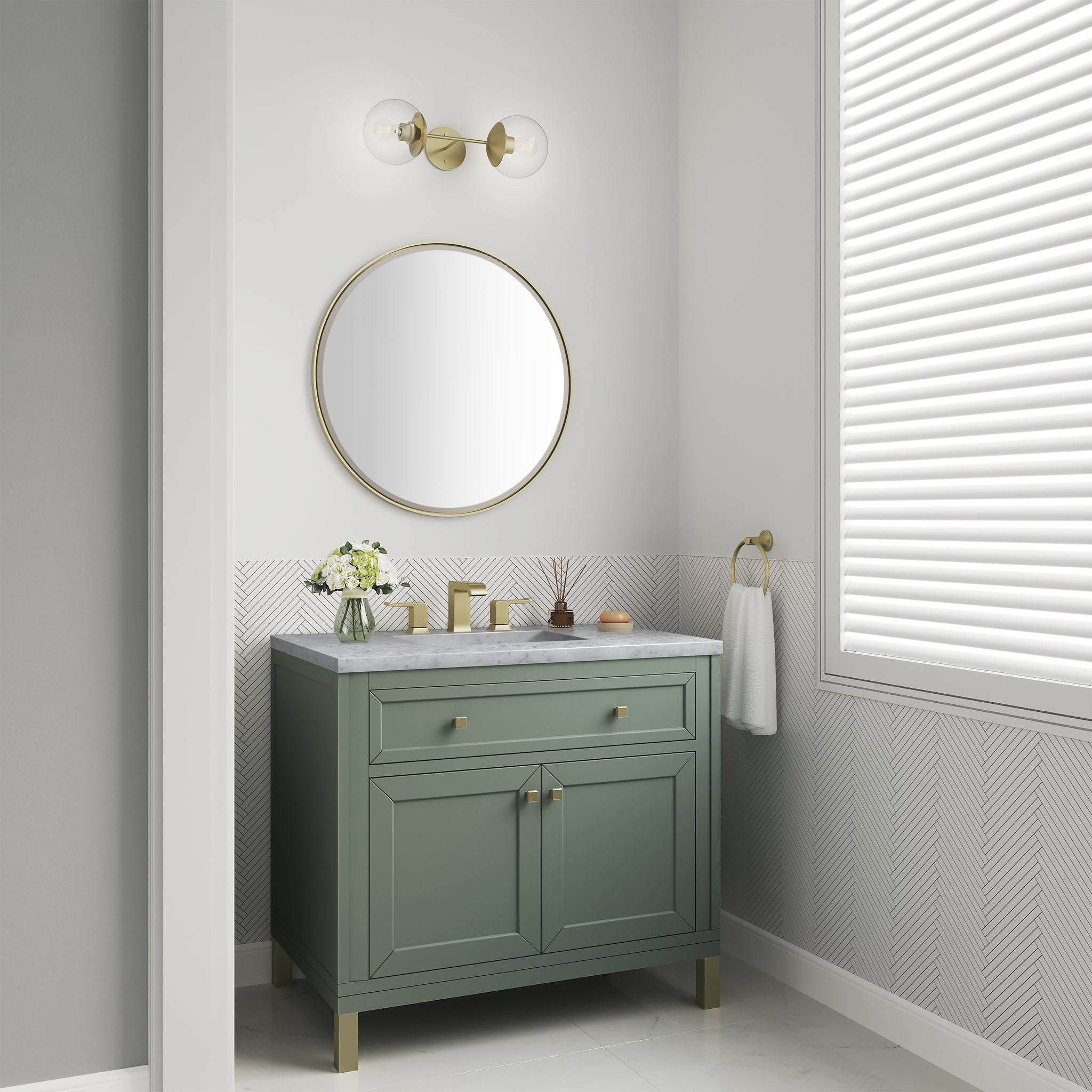 James Martin Chicago 36" Single Bathroom Vanity, Smokey Celadon, view 37