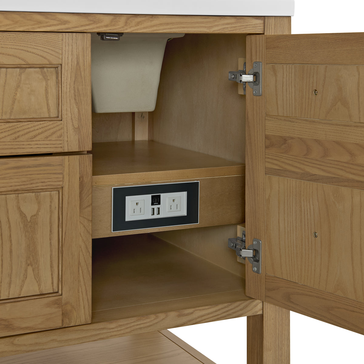 James Martin Breckenridge 60" Double Bathroom Vanity, Light Natural Oak, view 23