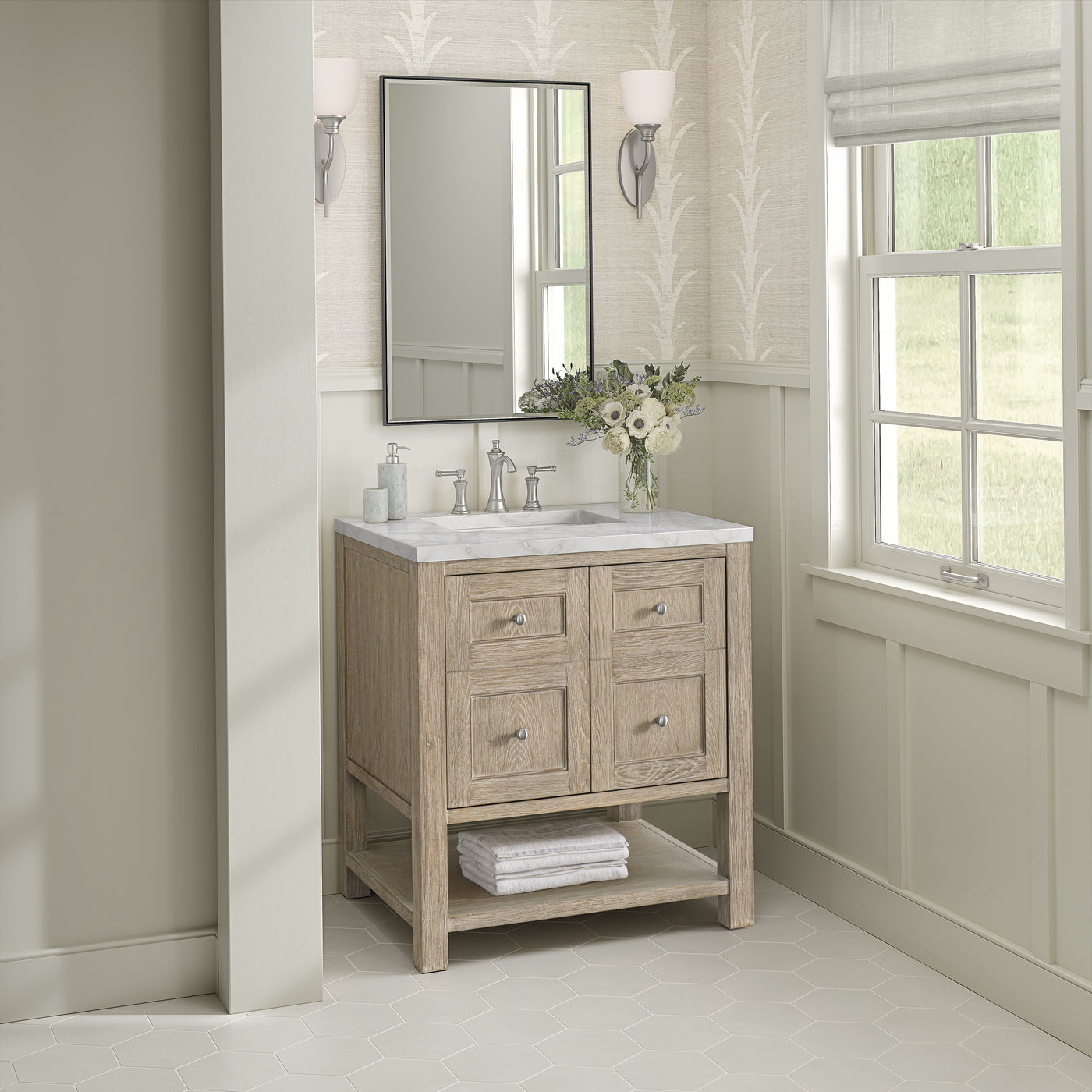 James Martin Breckenridge 30" Single Bathroom Vanity, Whitewashed Oak, view 27
