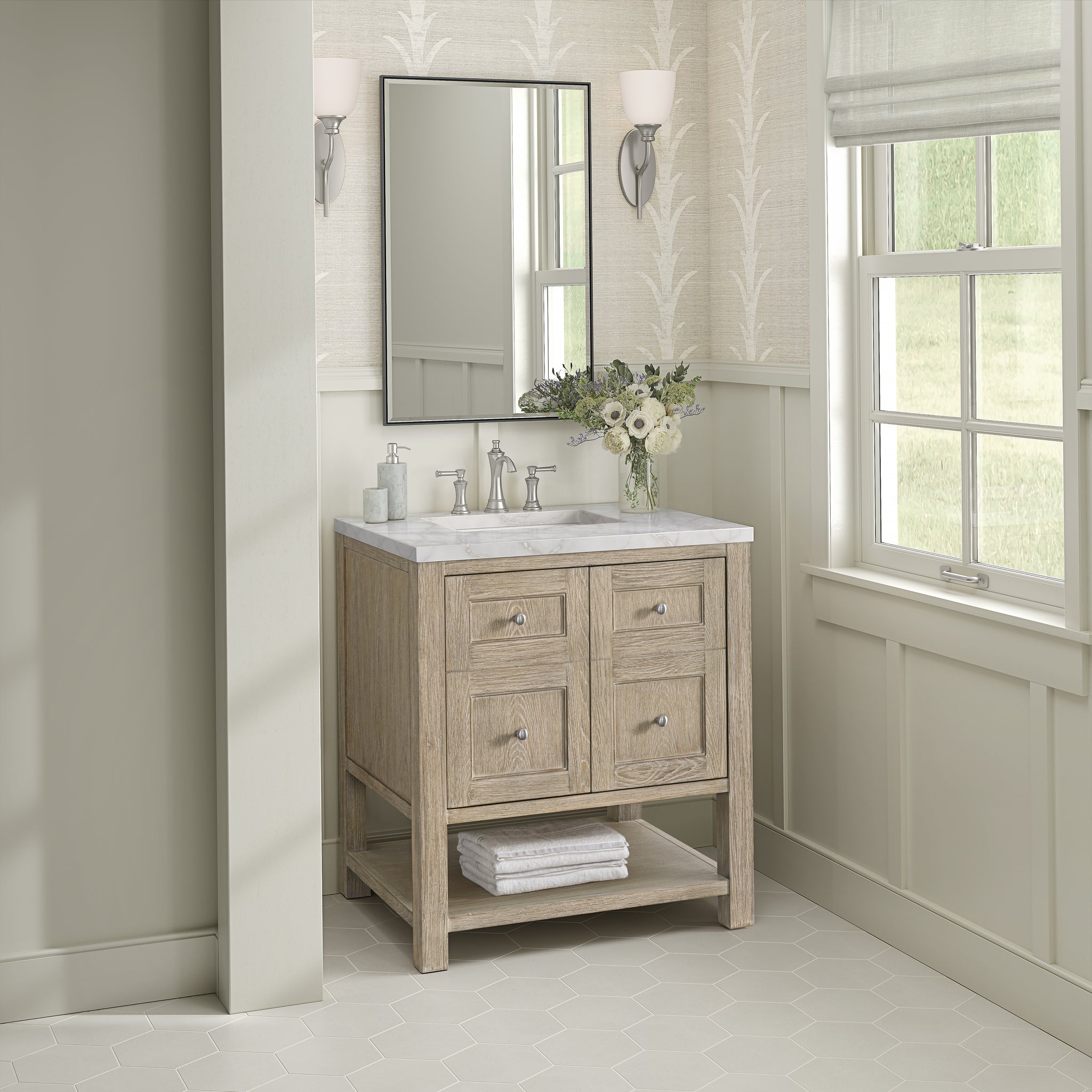 James Martin Breckenridge 30" Single Bathroom Vanity, Whitewashed Oak, view 27