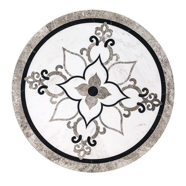 Grace Multi Finish Round Marble Medallions 36x36