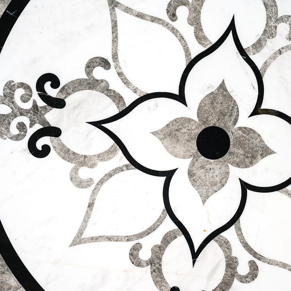 Grace Multi Finish Round Marble Medallions 48x48 Marble Multi Finish 48x48 Medallions — 1
