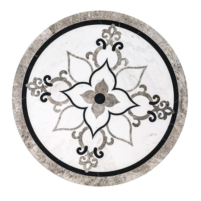 Grace Multi Finish Round Marble Medallions 48x48 Marble Multi Finish 48x48 Medallions