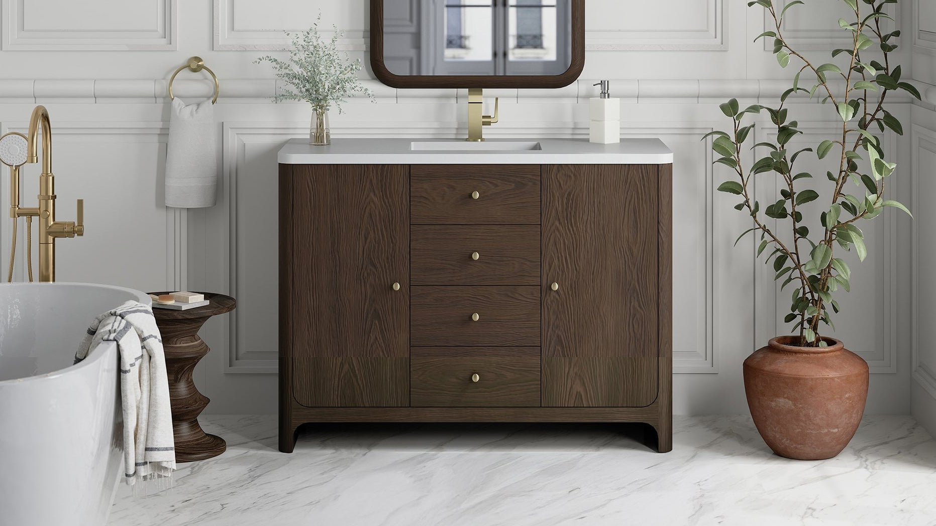 James Martin Gracyn 48" Single Bathroom Vanity, Sable, cabinet without a countertop