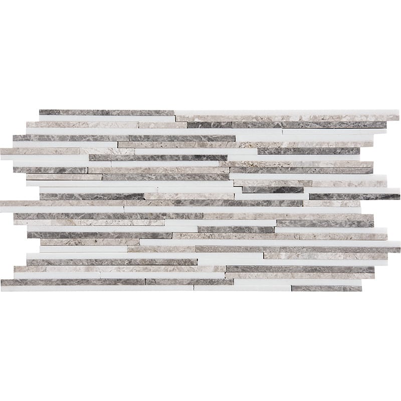 Granada Blend Polished Bamboo Marble Mosaics 6x12 Marble Polished 6x12 Mosaics