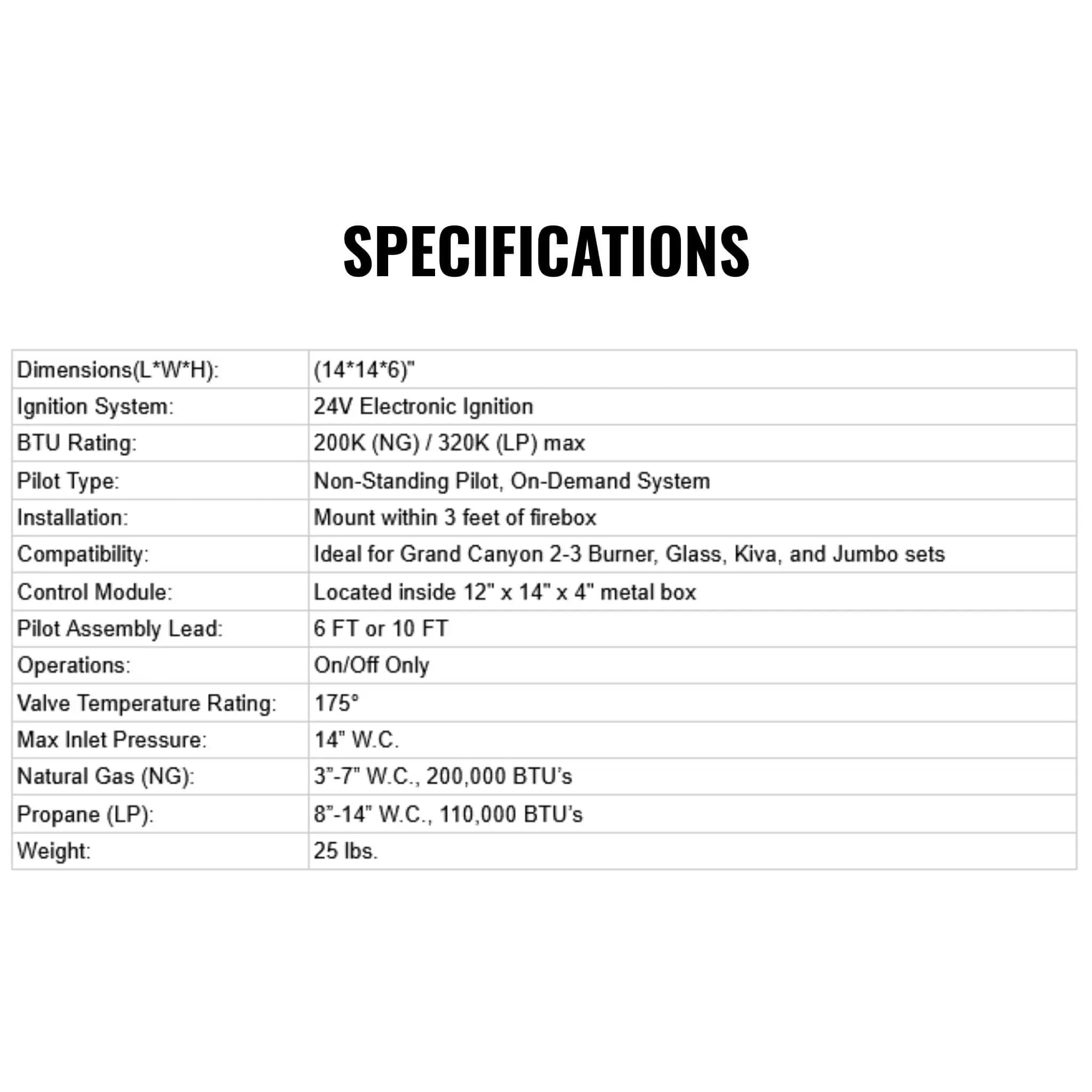 Grand Canyon 110V Indoor Electronic Ignition System With 20K BTU [EIS] (SAK74862) by SAKSBY WHOLESALE