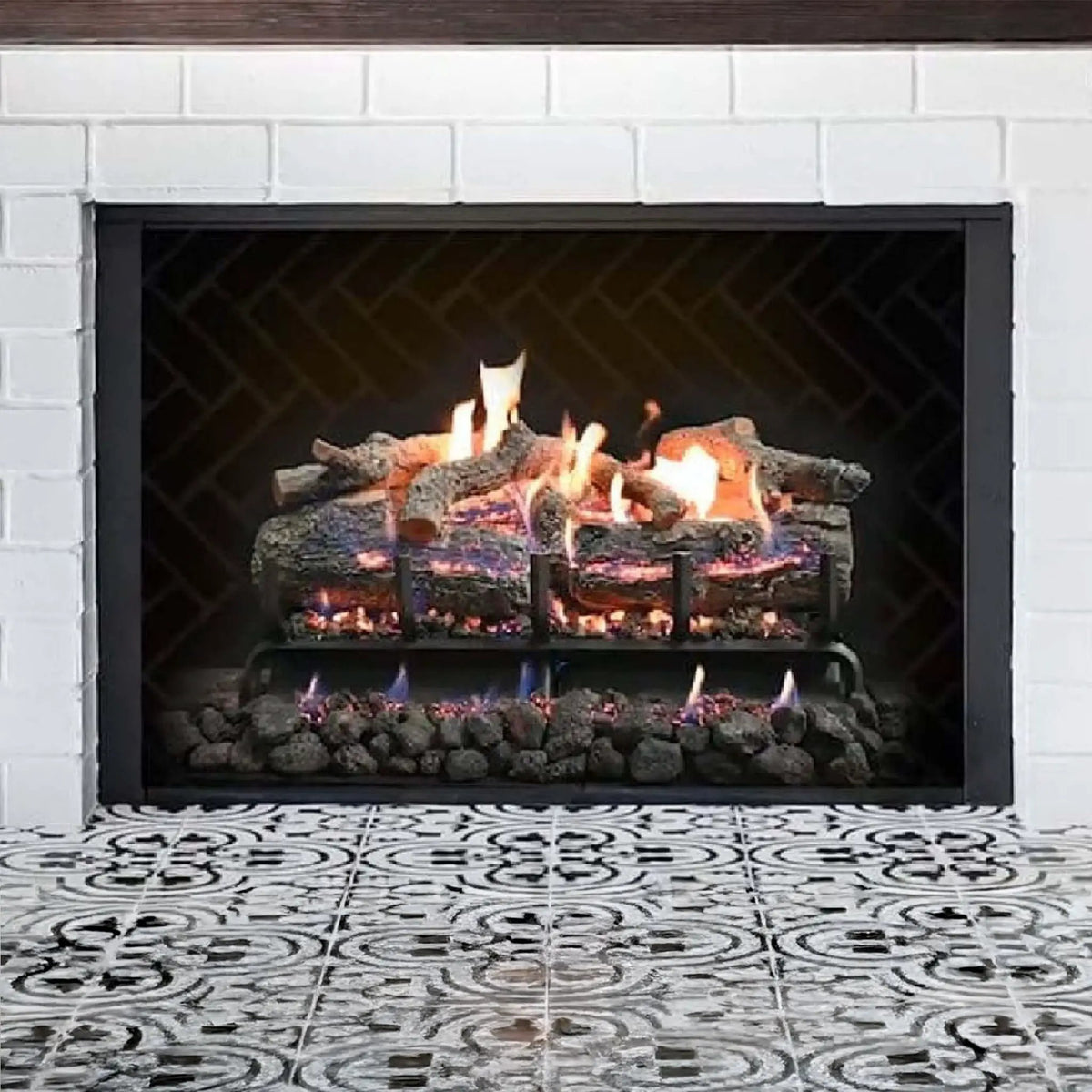 Grand Canyon Lava Front View Variable Electronic Ignition Natural Gas Vented Burner (SAK92647) by SAKSBY WHOLESALE