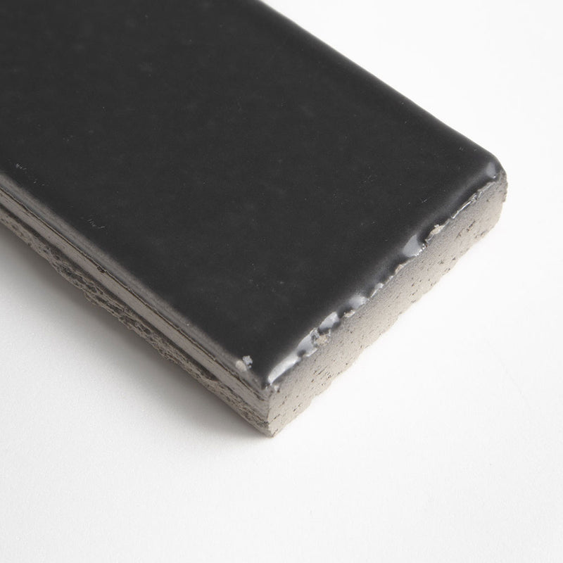 Graphite Mist Glossy Ceramic Tiles 2 1/8x7 1/2 Ceramic Glossy 4x12 Tiles — 1