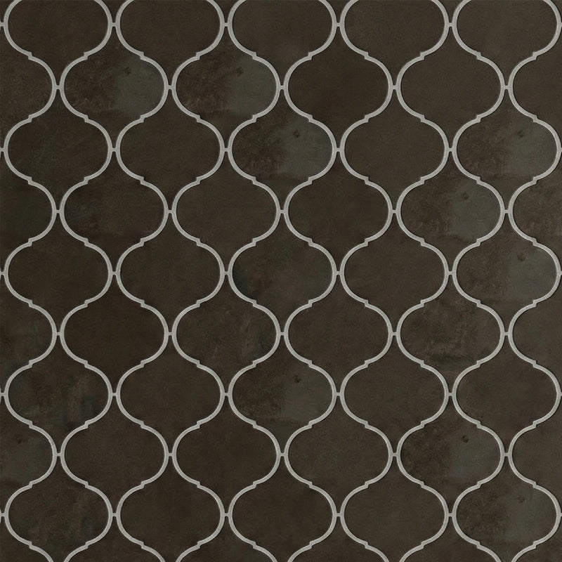 Gray Fousanna Honed Winter Leaf Limestone Waterjet Mosaics 4 7/8x6 13/16 Limestone Honed 4x8 Waterjet Mosaics