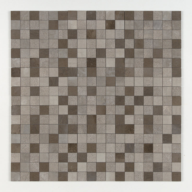 Gray Fousanna Textured 2x2 Limestone Mosaics 12x12 Limestone Textured 12x12 Mosaics — 1