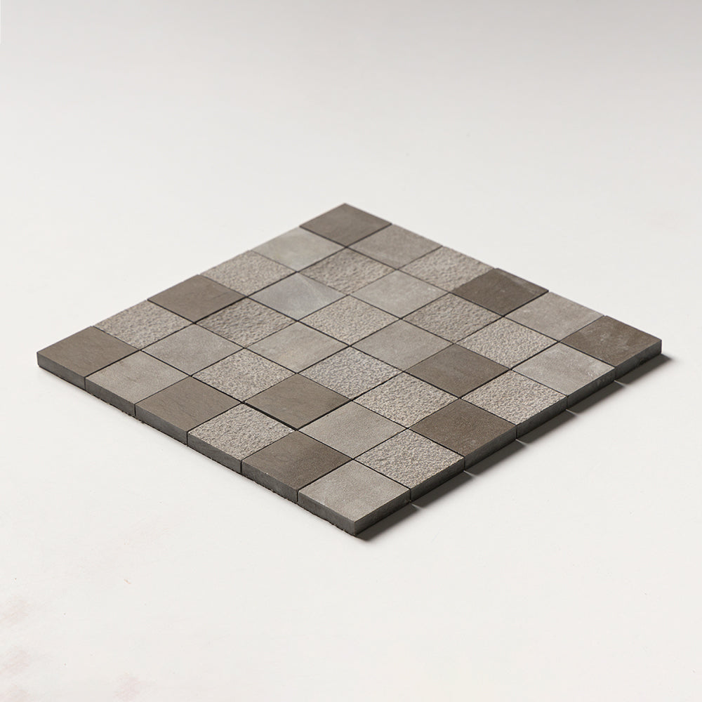 Gray Fousanna Textured 2x2 Limestone Mosaics 12x12 Limestone Textured 12x12 Mosaics — 2