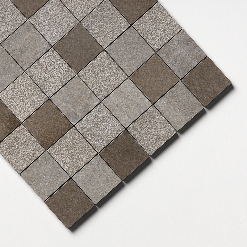 Gray Fousanna Textured 2x2 Limestone Mosaics 12x12 Limestone Textured 12x12 Mosaics — 3