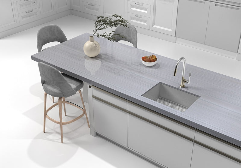 Gray Venneer Polished Quartzite Slab Random room scene 4
