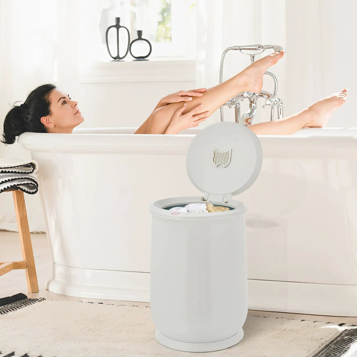20L Bathroom Towel Warmer with Auto Shut-White, photo 3 of 9