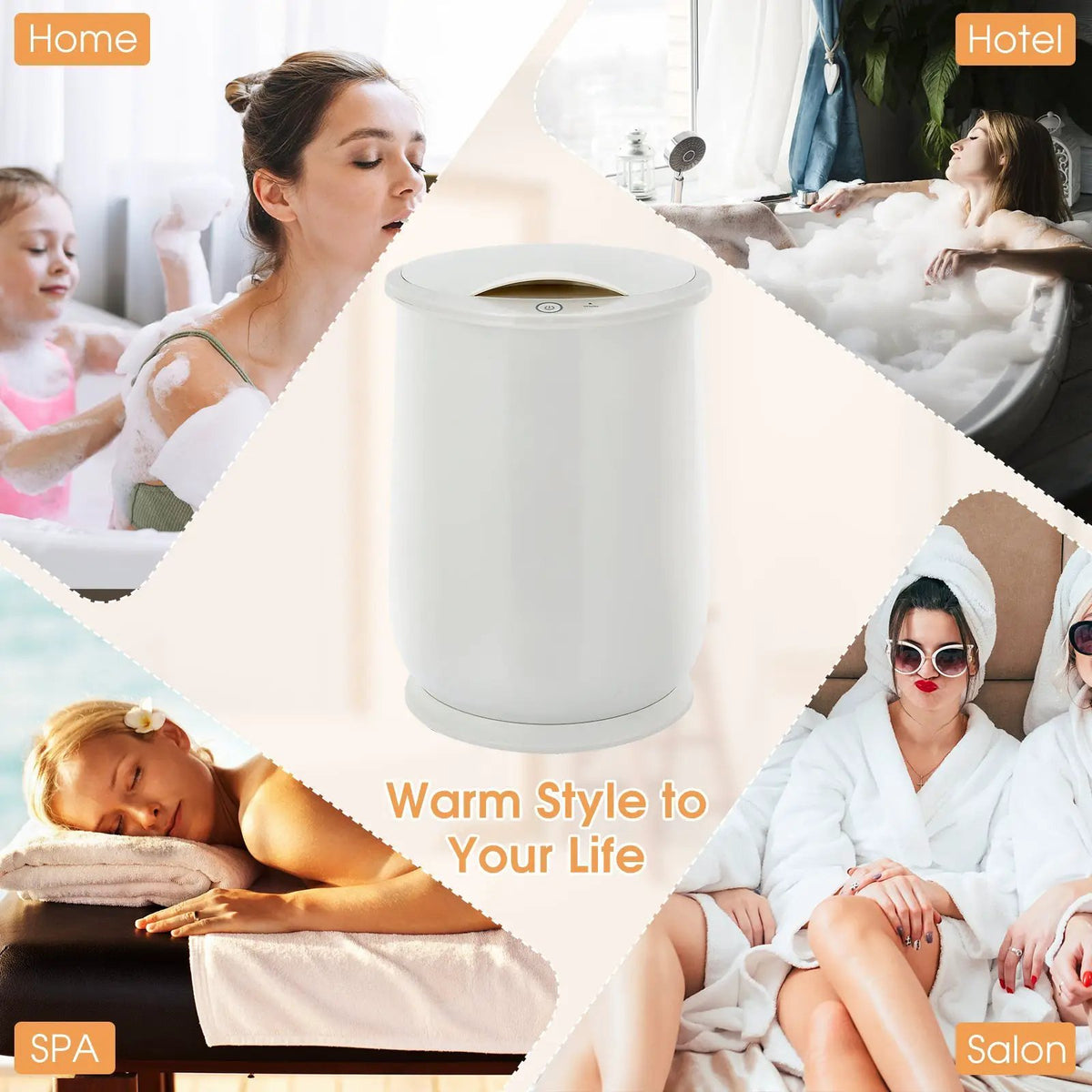 20L Bathroom Towel Warmer with Auto Shut-White, photo 5 of 9