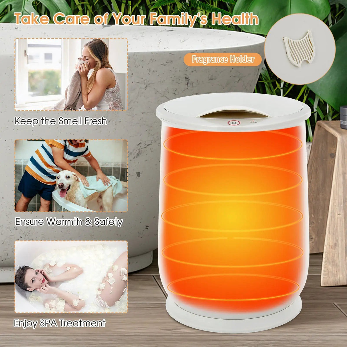20L Bathroom Towel Warmer with Auto Shut-White, photo 8 of 9
