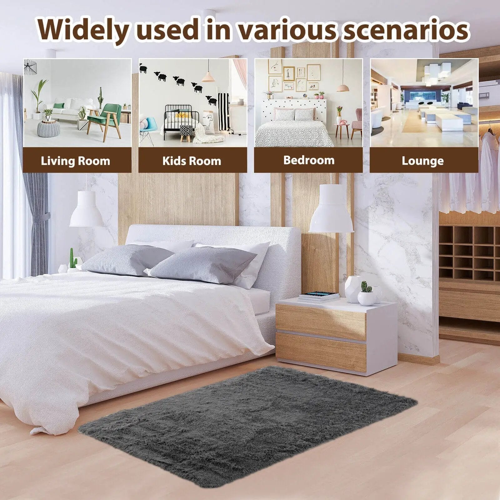 4x6 Feet Modern Soft Shag Rug with Non by DirectDeals