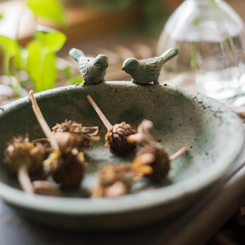 Green Iron Tray Bird Decorative Tray by RusticReach