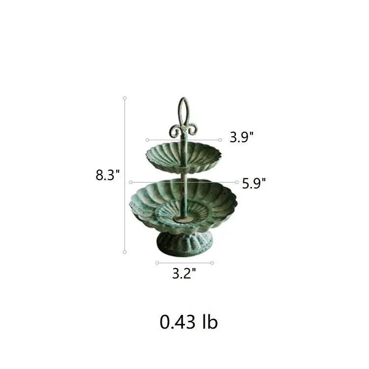 Green Iron Two Tier Small Decorative Tray by RusticReach